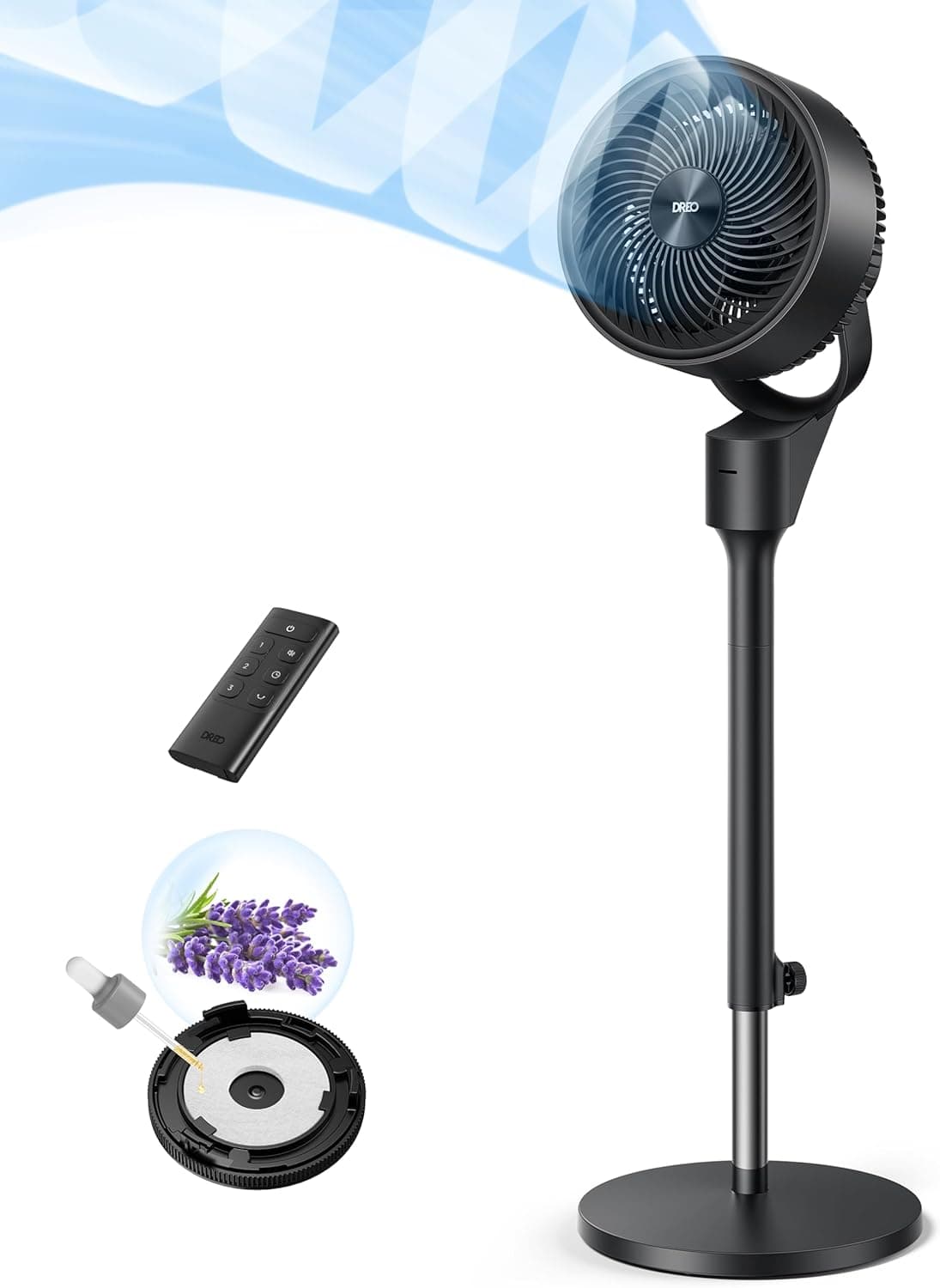 Dreo Fan for Bedroom 34–41" Adjustable Pedestal Fan 📺