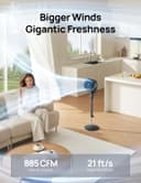 Thumbnail 2 de Dreo Fan for Bedroom 34–41" Adjustable Pedestal Fan 📺