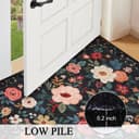 Thumbnail 5 de DUKINO 5x7 Floral Area Rug, Low Pile Black 🏠