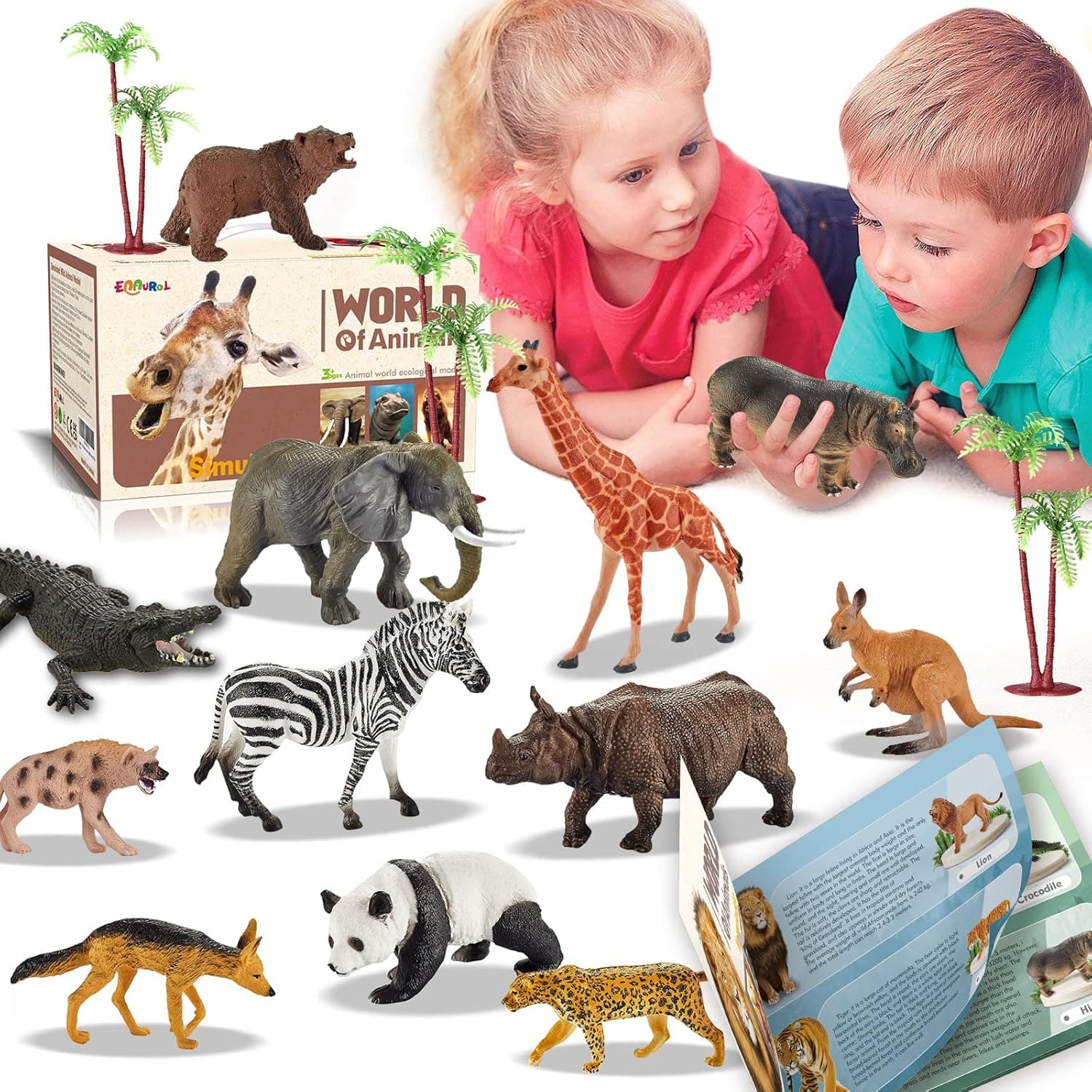 EnAuRoL 31-Pc Safari Animals Playset for Toddlers 🧸