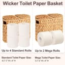 Thumbnail 3 de FairyHaus Wicker Toilet Paper Storage Basket with Lid 🧻