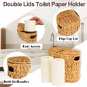 Thumbnail 4 de FairyHaus Wicker Toilet Paper Storage Basket with Lid 🧻