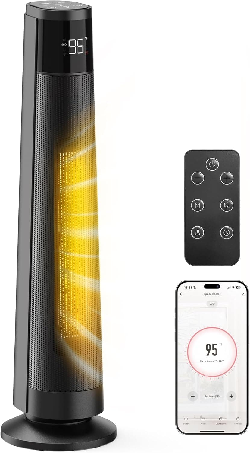 FLANUR 1500W Space Heater with Wi‑Fi thermostat 🔥