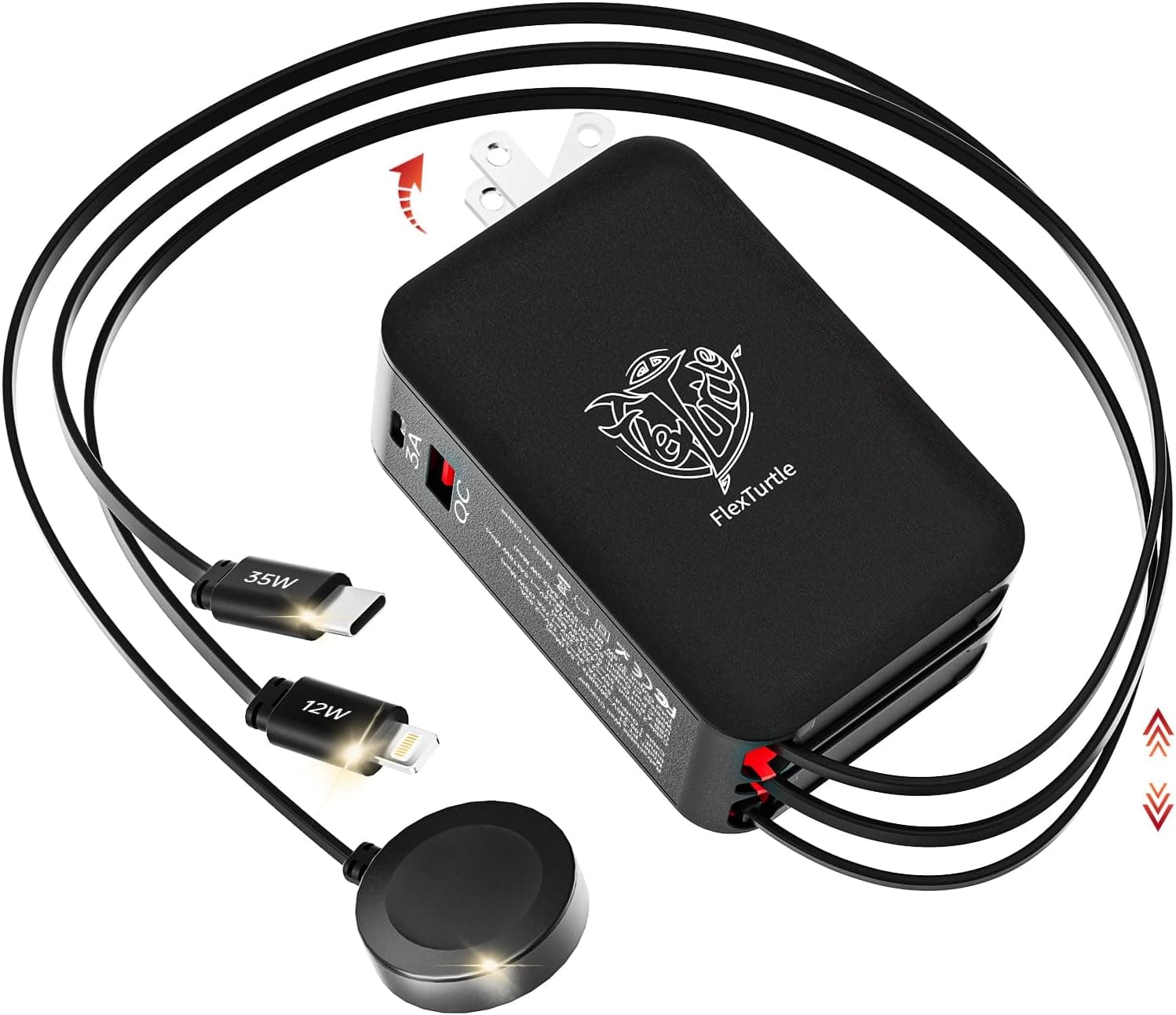 FlexTurtle Retractable Apple Watch Charger 5-in-1 ⌚