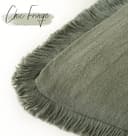 Thumbnail 2 de Foindtower 18x18 Linen Fringe Pillow Covers Olive Green 🛋️