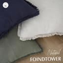 Thumbnail 3 de Foindtower 18x18 Linen Fringe Pillow Covers Olive Green 🛋️