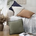 Thumbnail 6 de Foindtower 18x18 Linen Fringe Pillow Covers Olive Green 🛋️