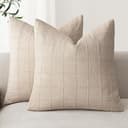 Thumbnail principal de Foindtower Linen Check Pillow Covers 20×20 inch 🛋️