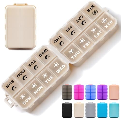 Foldable Weekly Pill Organizer with 2 Extra Compartments 📷