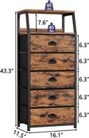 Thumbnail 2 de Furnulem Tall 5-Drawer Fabric Dresser for Bedroom 🪑