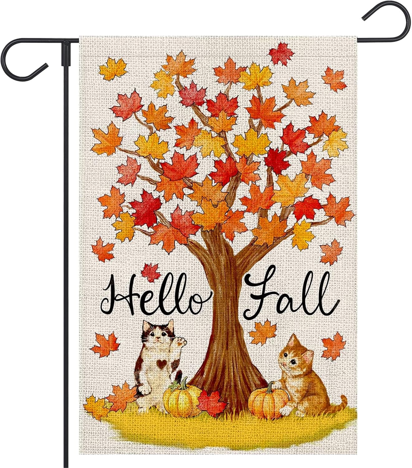 FUYUCHEN Hello Fall Cat Garden Flag 12x18 in 🎏