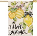 Thumbnail principal de FUYUCHEN Hello Summer House Flag 28x40 inch outdoor garden flag 🏡