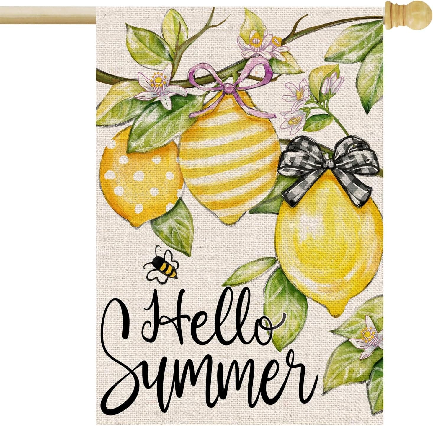 FUYUCHEN Hello Summer House Flag 28x40 inch outdoor garden flag 🏡