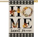 Thumbnail principal de FUYUCHEN Home Sweet Home Fall Flag 28x40 in. 🏡
