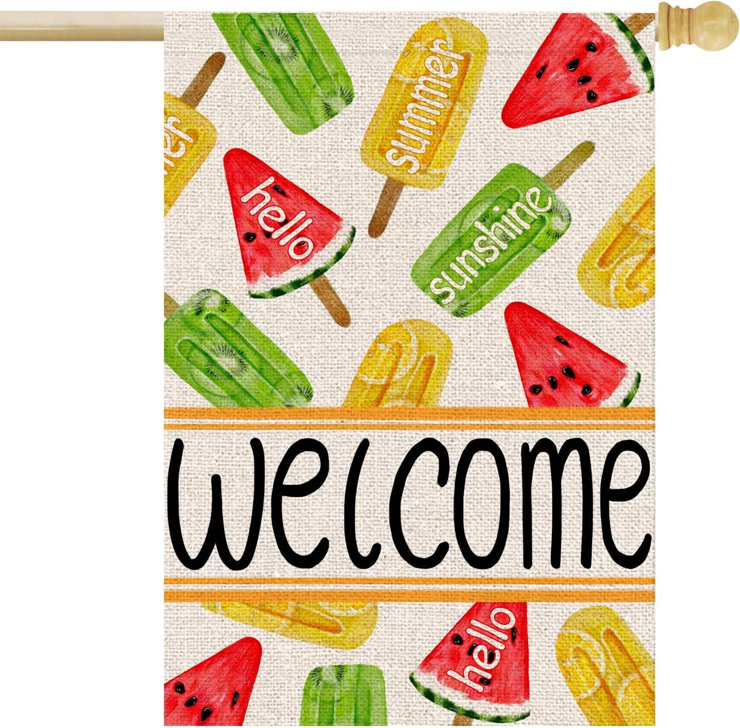 FUYUCHEN Summer Garden Flag 12x18 Inch popsicles outdoor flag 🏳️
