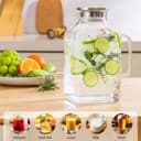 Thumbnail 5 de 1 Gallon Square Glass Pitcher with Lid and Spout 🥤