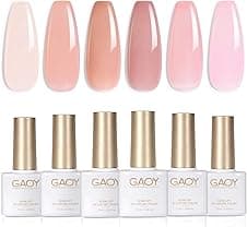 GAOY Jelly Nude Pink Gel Nail Polish Set 6-pack 💅