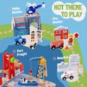 Thumbnail 2 de Giant bean 117-Piece Busy Port City Wooden Train Set 🚂