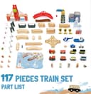 Thumbnail 3 de Giant bean 117-Piece Busy Port City Wooden Train Set 🚂