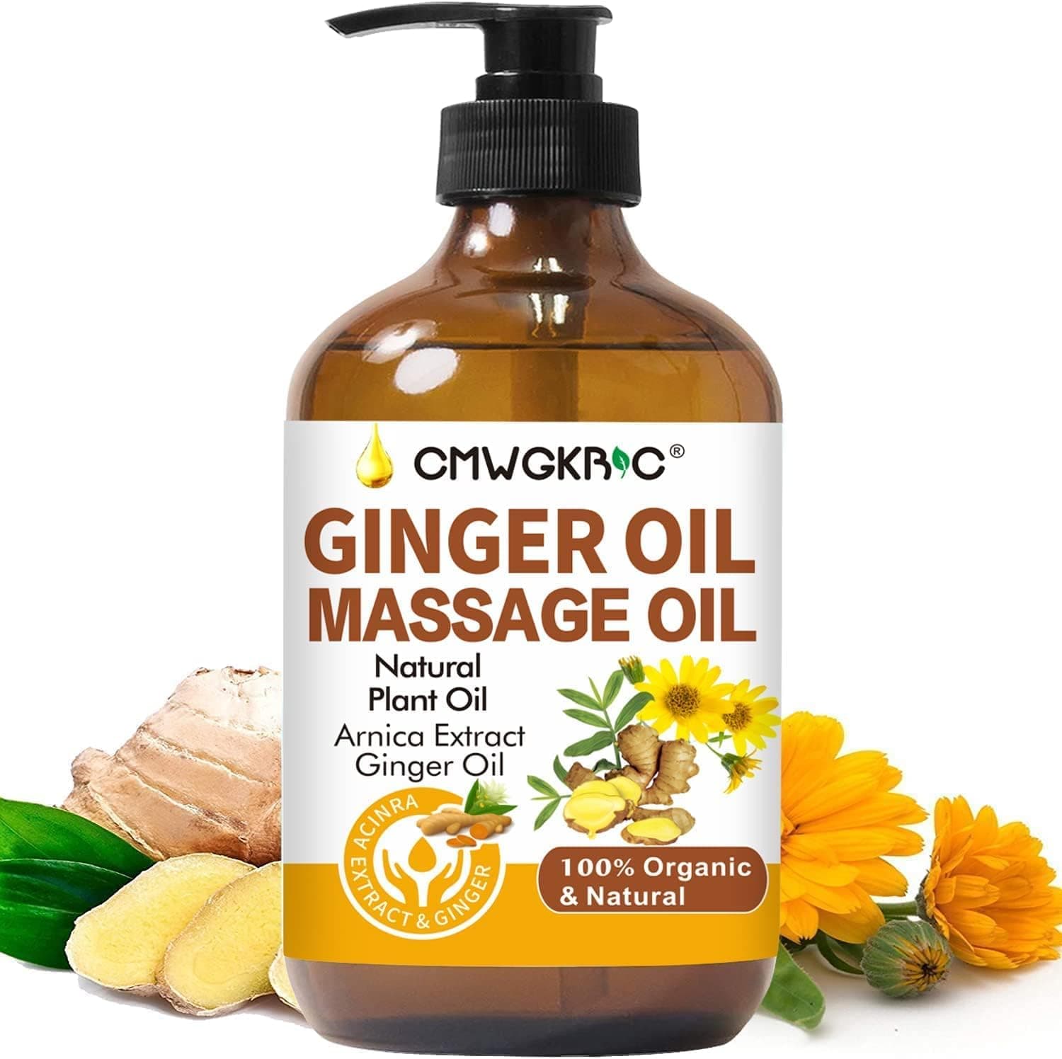 Ginger Oil Massage for Lymphatic Drainage 100ml 🧴