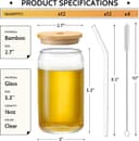 Thumbnail 1 de Glass Cups with Bamboo Lids 16 oz set of 12 🥤