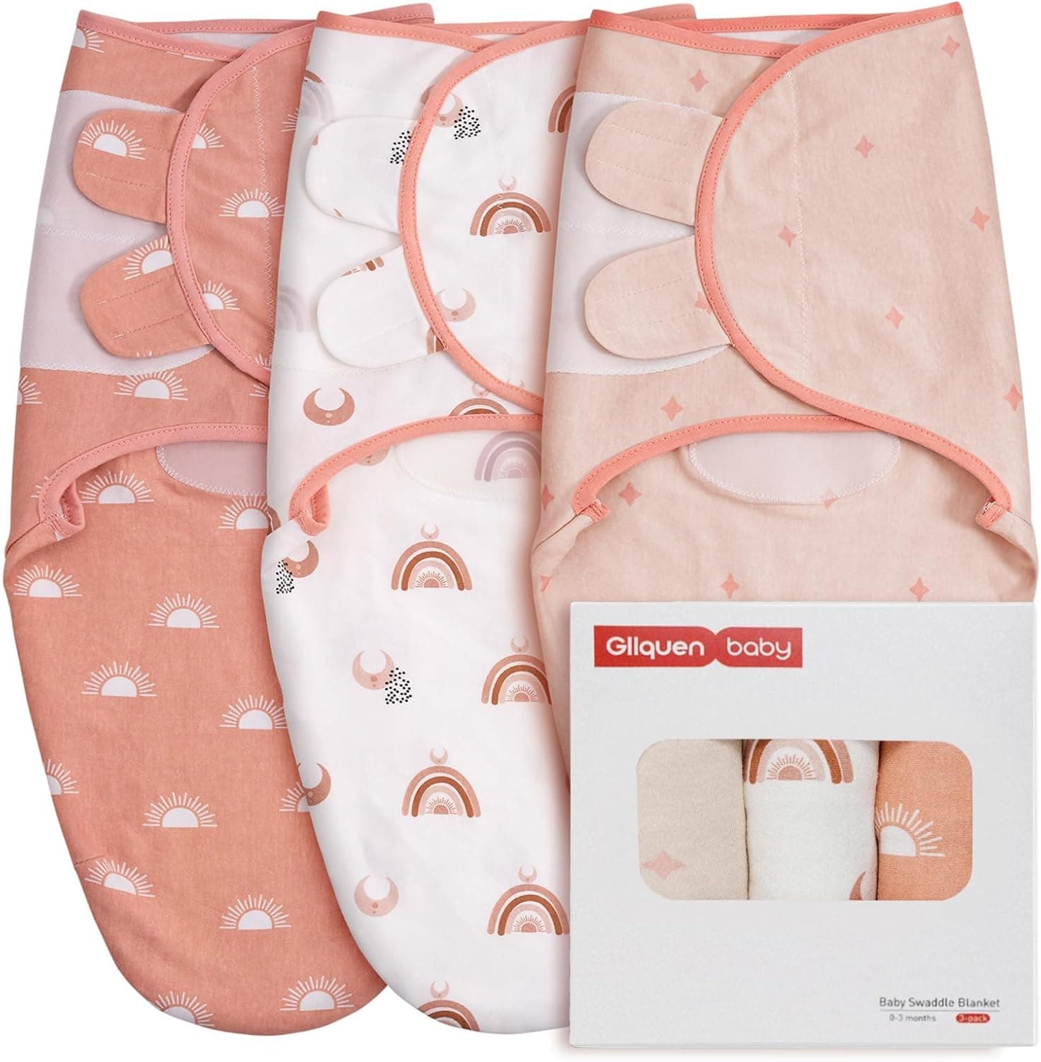 GLLQUEN BABY Organic Baby Swaddle 3-Pack 🧸