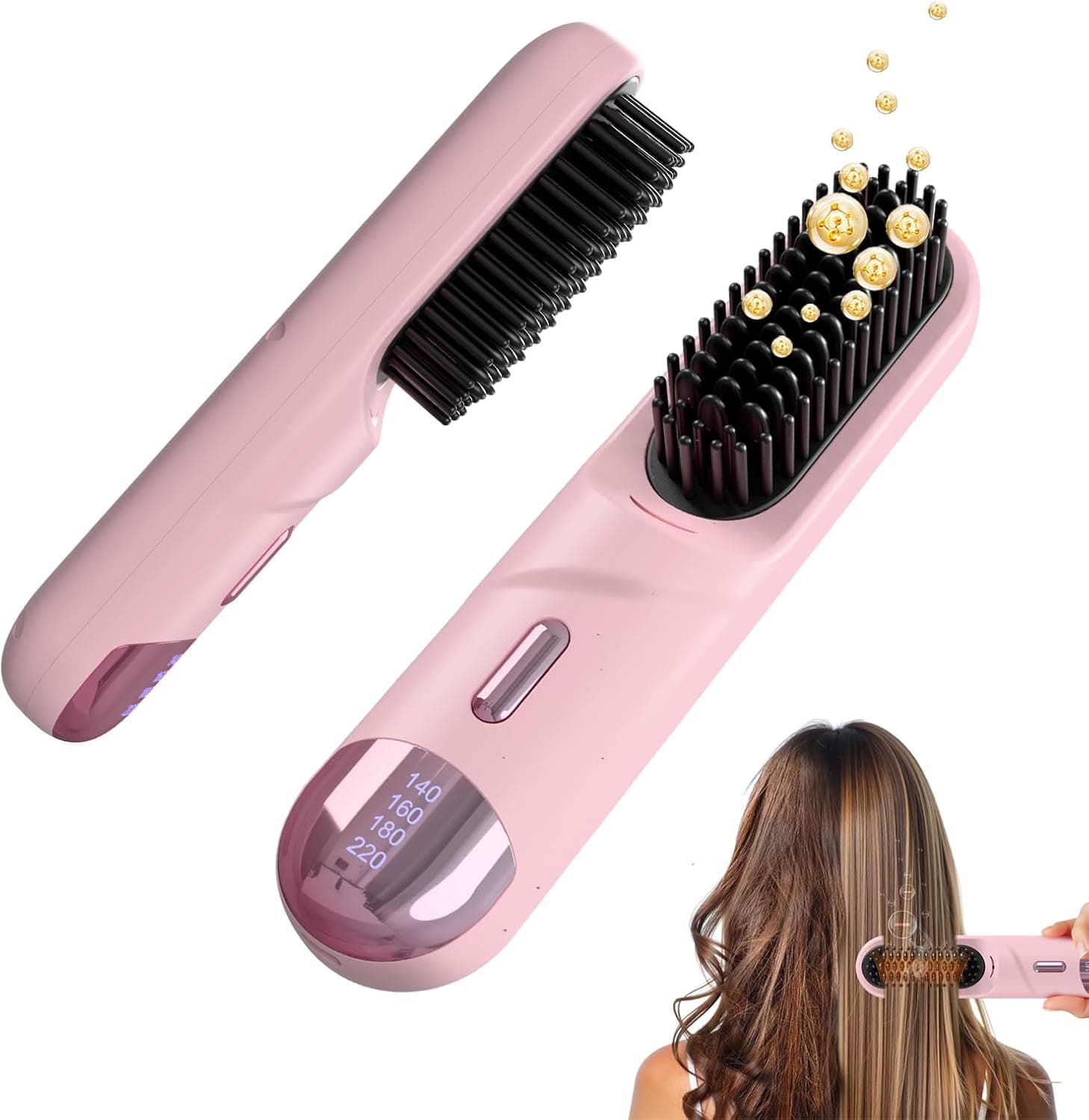 Go Brush Pro 2026 cordless hair straightener brush 4-temp 🎀