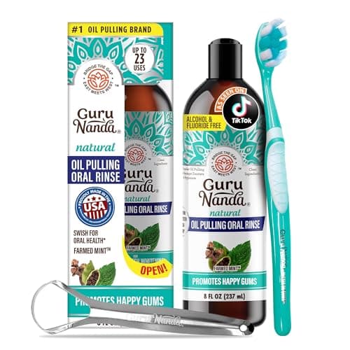 GuruNanda CocoMint Oil Pulling Mouthwash 8 oz 🦷