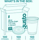 Thumbnail 6 de GUSTO 16 oz Clear Plastic Cups 100 Sets 🥤