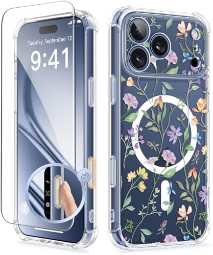 GVIEWIN iPhone 17 Pro Max clear floral MagSafe case 📱