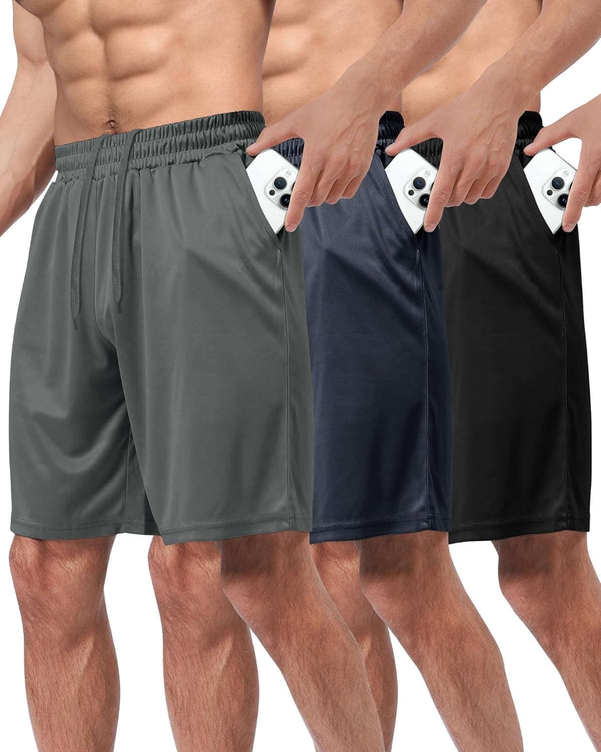 3 Pack Gym Basketball Mens Shorts 3XL athletic shorts 🩳