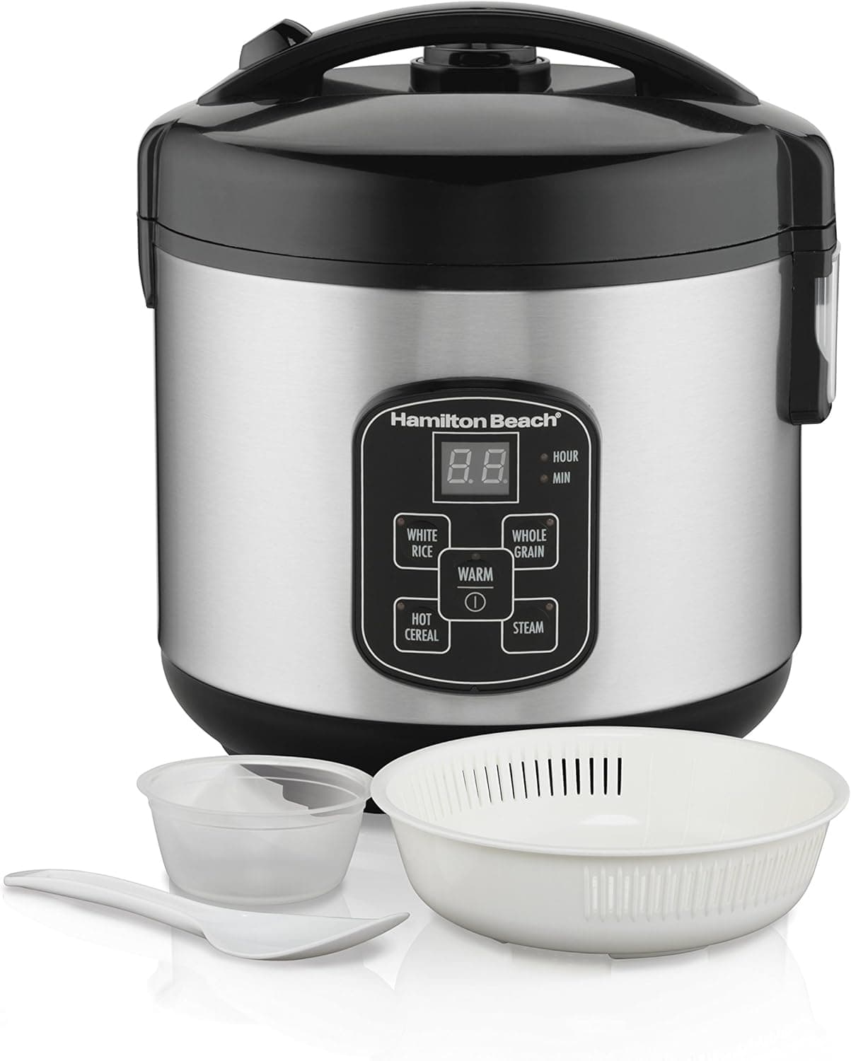 Hamilton Beach Digital Programmable Rice Cooker & Steamer 8-Cup Cooked 🍚
