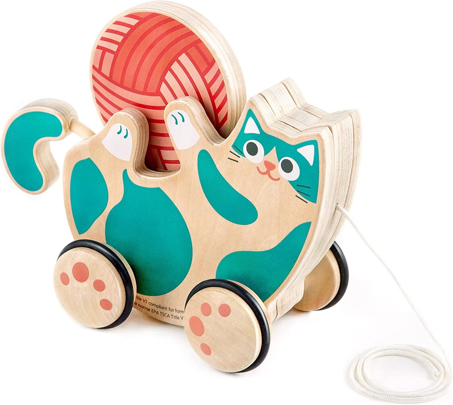 Hape Wooden Walk-A-Long Kitten Toy for Toddlers 🧸
