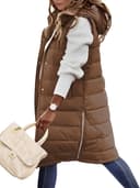 Thumbnail 6 de HEEKPEK Womens Puffer Vest Hooded long quilted coat 🧥