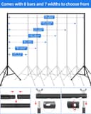 Thumbnail 2 de Hemmotop Backdrop Stand 10x8ft adjustable photography backdrop kit 🎥