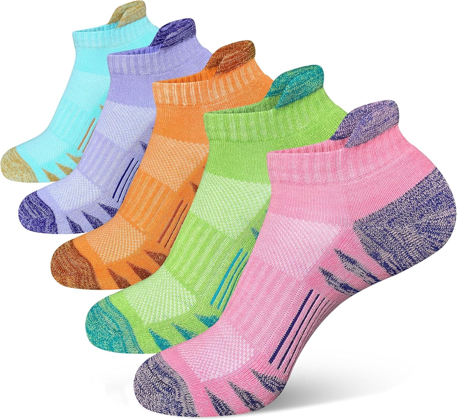 Heyoboy Womens Ankle Anti-blister Running Socks 5 Pairs 🧦