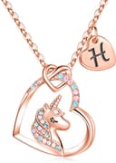 Thumbnail principal de Hidepoo Unicorn Necklace CZ Heart Pendant for Girls 📿