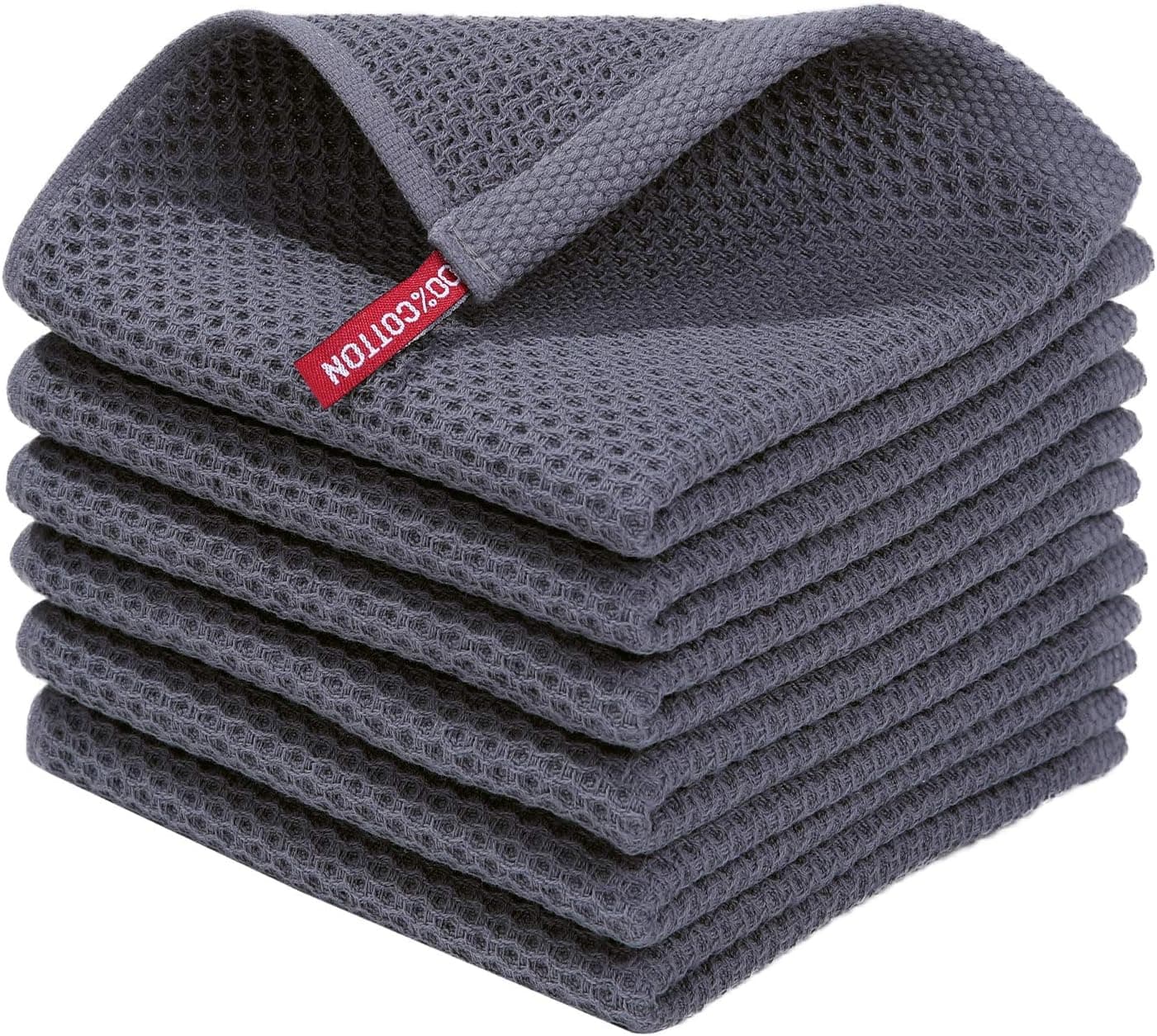 Homaxy Cotton Waffle Dish Cloths, 6-Pack ⚙️
