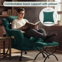 Thumbnail 3 de HomEastlly Lazy Chair with Ottoman, peach green 🪑