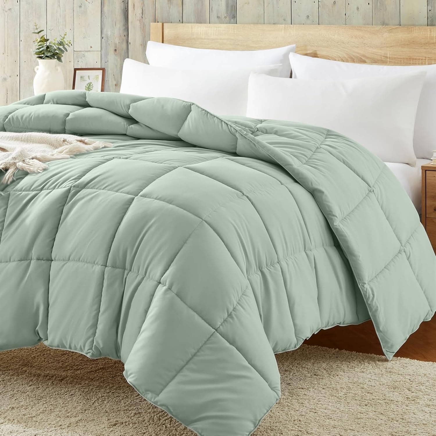 Homelike Moment Twin Comforter Duvet Insert - Green Twin Comforter 🛏️