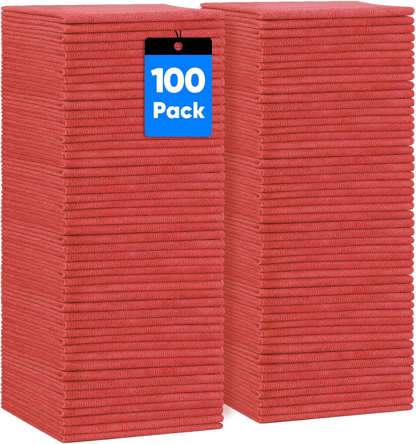 HOMEXCEL Red Shop Towels 100 Pack, 11.5×11.5 in 🧻