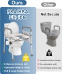 Thumbnail 3 de HOMLAND Raised Toilet Seat Adjustable 4‑Height 400 lb 🚽