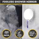 Thumbnail 1 de HONEYBULL Fogless Shower Mirror with Suction Mount ⌁ Anti-Fog Glass Mirror 📺