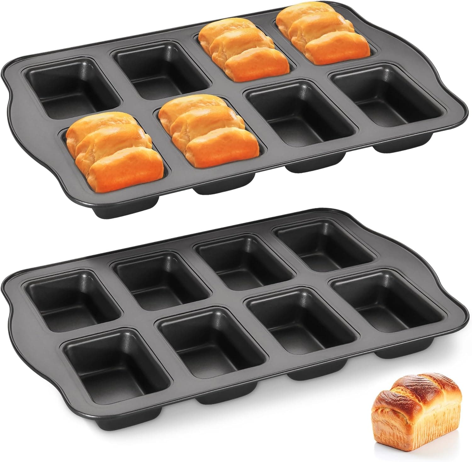 HONGBAKE 8-Cavity Mini Loaf Pan set 🍞