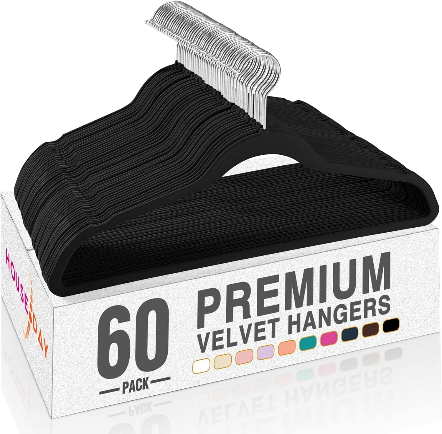 HOUSE DAY Velvet Non-Slip Suit Hangers 60-pack 👔