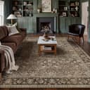 Thumbnail 2 de HUGEAR 8x10 Brown Floral Area Rug, Machine Washable 🏡