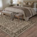 Thumbnail 3 de HUGEAR 8x10 Brown Floral Area Rug, Machine Washable 🏡