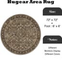 Thumbnail 1 de HUGEAR Round Rug 6ft Entryway, Machine Washable 🧺⛔