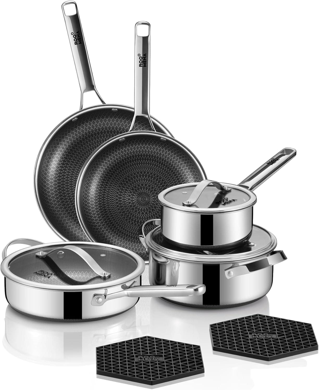Hybrid Stainless Steel 10PC Cookware Set 🍳