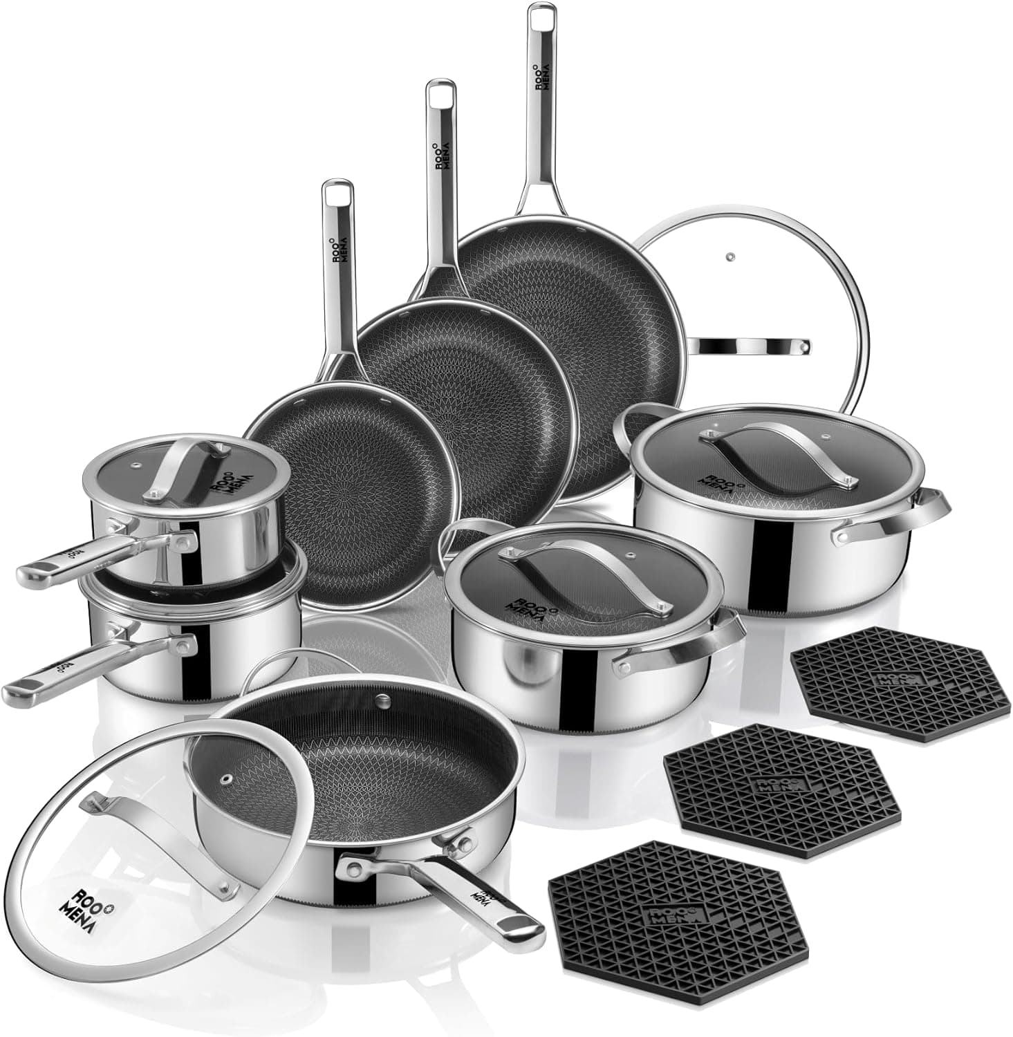 Hybrid Stainless Steel 17PC Cookware Set 🍳